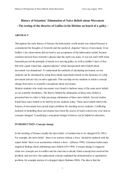 History of Scientists´ Elimination of Naive Beliefs about Movement