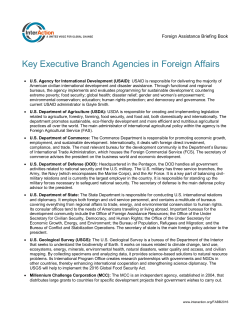 Key Executive Branch Agencies in Foreign Affairs