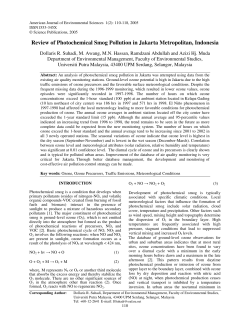 Review of Photochemical Smog Pollution in Jakarta Metropolitan
