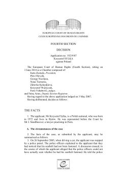 fourth section decision the facts - HUDOC