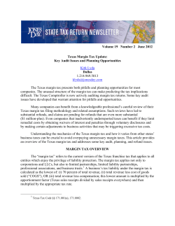 Texas Margin Tax Update