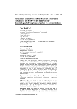 Innovation capabilities in the Brazilian automobile industry: a study