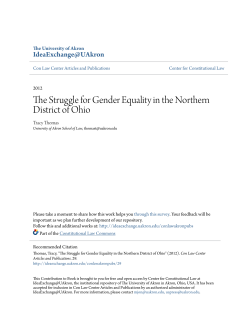The Struggle for Gender Equality in the Northern District of Ohio