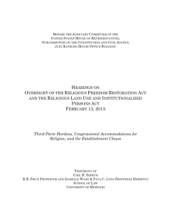 Testimony - Institutional Religious Freedom Alliance