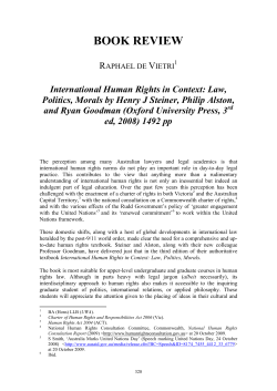 de Vietri, Raphael --- "International Human Rights in Context: Law