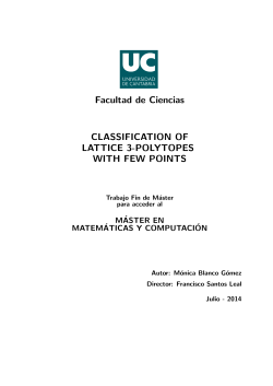 Facultad de Ciencias CLASSIFICATION OF LATTICE 3