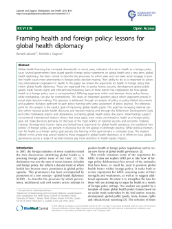 Framing health and foreign policy: lessons for global health diplomacy