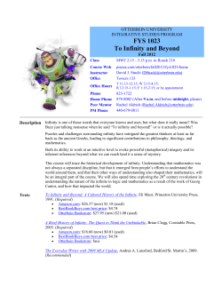 FYS 1023 To Infinity and Beyond