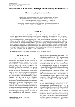 Ascertainment of K Nutrient Availability Class for Maize by Several