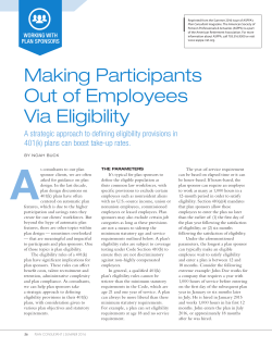 Making participants out of employees via eligibility