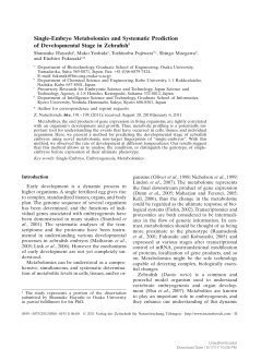 Single-Embryo Metabolomics and Systematic
