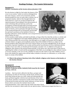 Readings Package - The Counter Reformation