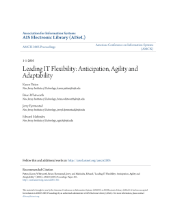 Leading IT Flexibility: Anticipation, Agility and