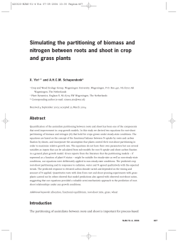 Simulating the partitioning of biomass and nitrogen between roots