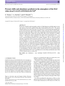 Pressure shifts and abundance gradients in the atmosphere of the