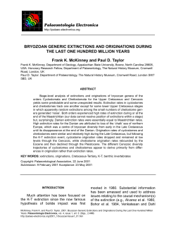 Bryozoan Generic Extinctions and Originations During the Last One