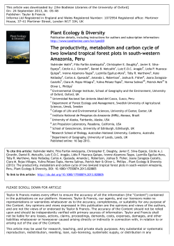 The productivity, metabolism and carbon cycle of two