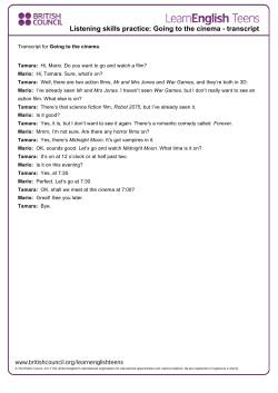 Going to the cinema - transcript