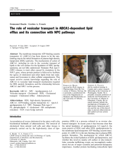 The role of vesicular transport in ABCA1