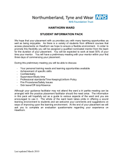 hawthorn ward student information pack
