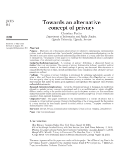 Towards an alternative concept of privacy - Christian Fuchs