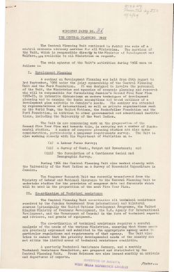 MINISTRY PAPER NO. 3 ~ THE CENTRAL PLANNING UNIT The