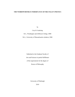 THE WORDSWORTHIAN INHERITANCE OF MELVILLE`S POETICS