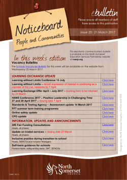 Noticeboard Edition 25, 21 March 2017
