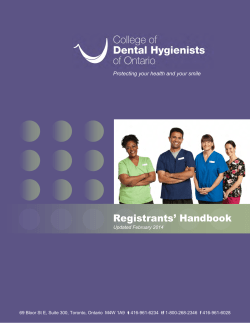 The CDHO Registrants` Handbook