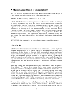 A mathematical model of divine infinity.