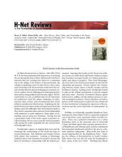 Freed Laborers in the Reconstruction South - H-Net