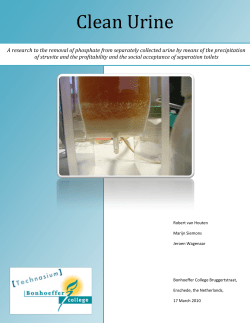 Clean Urine - Profielwerkstuk biologie