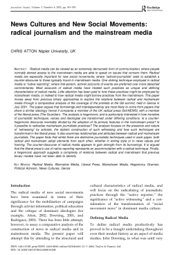 News Cultures and New Social Movements: radical journalism and
