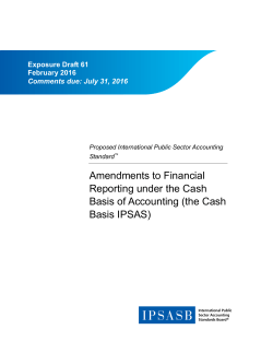 Amendments to Financial Reporting under the Cash Basis of