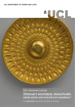PINDAR`S MATERIAL IMAGINARY: