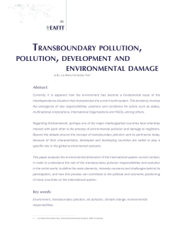 tRANSBOUNDARY POLLUtION POLLUtION, DEVELOPMENt AND