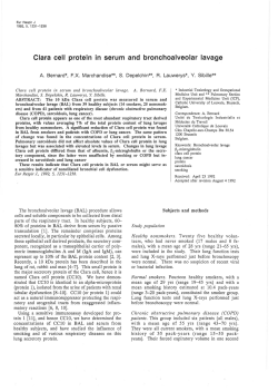 Clara cell protein in serum and bronchoalveolar lavage