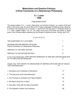 Materialism and Empirio-Criticism