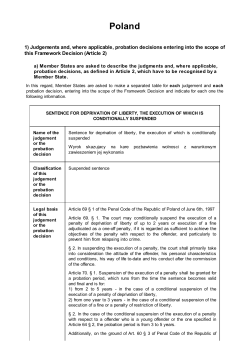 Poland - Probation measures and alternative sanctions in the EU