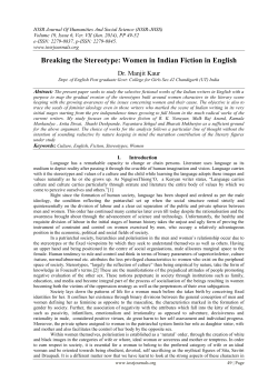 Breaking the Stereotype: Women in Indian Fiction in English