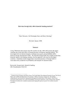 How does foreign entry affect domestic banking markets? Stijn