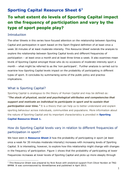 Sporting Capital Resource Sheet 61 To what extent do levels of