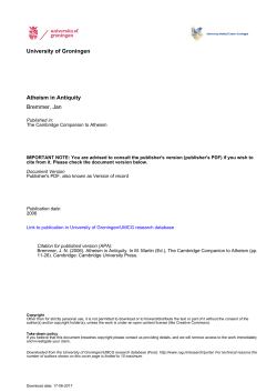 University of Groningen Atheism in Antiquity Bremmer, Jan
