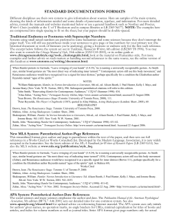 standard documentation formats