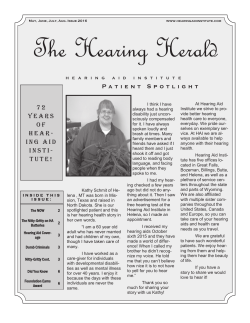 7 2 YEARS O F HEAR- ING AID INSTI