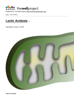 Lactic Acidosis - The Well Project