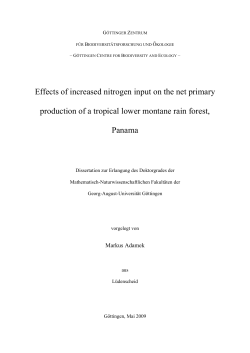 Effects of increased nitrogen input on the net primary production of a