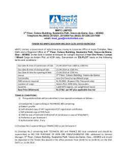 MMTC LIMITED 3rd Floor, Colaco Building, Swatantra Path, Vasco