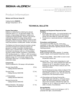 Maltose and Glucose Assay Kit (MAK018)
