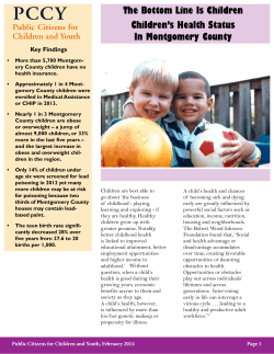 The Bottom Line Is Children Children`s Health Status In Montgomery